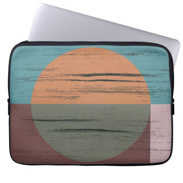 Housse Pour Ordinateur Portable Cercle Orange Et Vert (Devant)