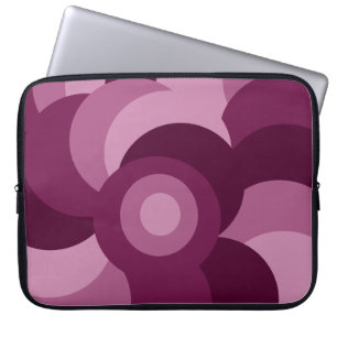 Housse Pour Ordinateur Portable cercles abstraits rose et violet motif