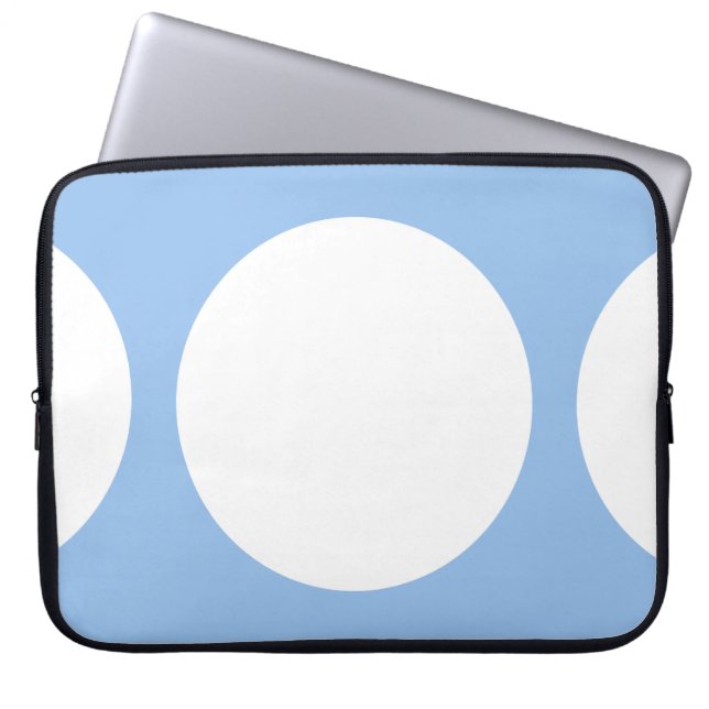 Housse Pour Ordinateur Portable Cercles blancs sur bleu clair (Devant)