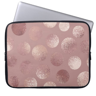 Housse Pour Ordinateur Portable Cercles d'or roses : Abstraits Vintages