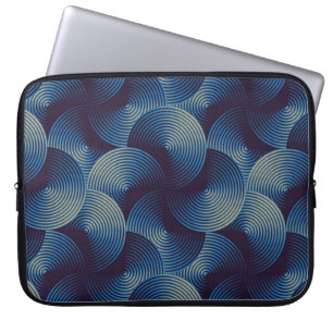Housse Pour Ordinateur Portable Cercles métalliques illusion optique, patte transp