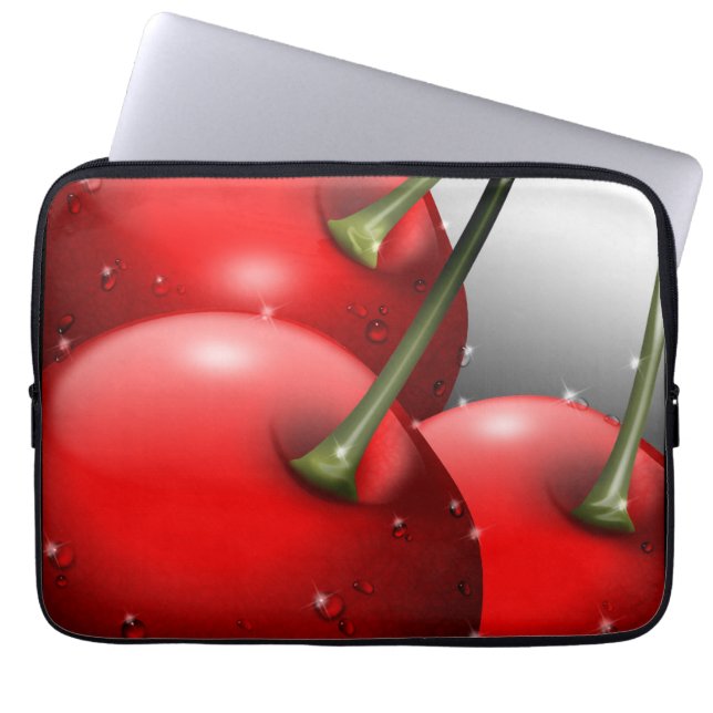 Housse Pour Ordinateur Portable Cerises avec gouttes de ragoût (Devant)