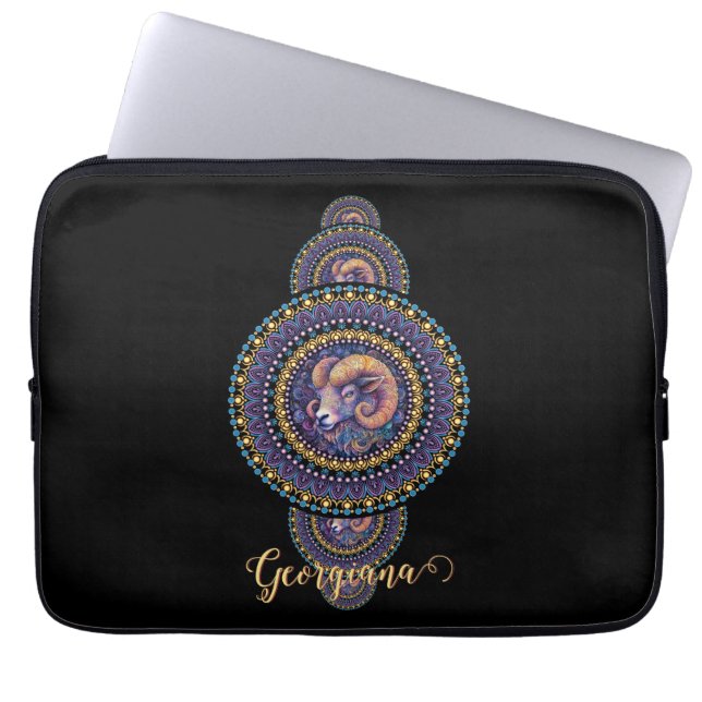 Housse Pour Ordinateur Portable Cerises murales personnalisées Mandala ornemental (Devant)