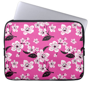 HOUSSE POUR ORDINATEUR PORTABLE CERISIER EN FLEURS - SAKURA (ROSE)