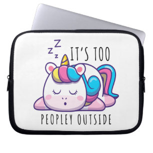 Housse Pour Ordinateur Portable C'est trop de gens en dehors de Unicorn Introvert