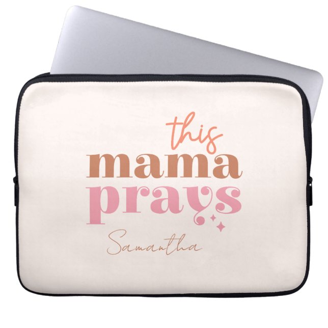 Housse Pour Ordinateur Portable Cette Mama prie - Rustic Boho Design (Devant)