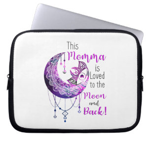 Housse Pour Ordinateur Portable Cette Momma est aimée à la lune et à l'arrière