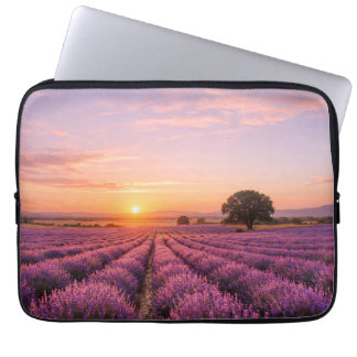 Housse Pour Ordinateur Portable Champ de lavande en fleurs au coucher de soleil do