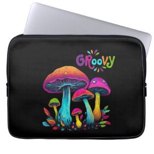 Housse Pour Ordinateur Portable Champignons Super psychédéliques colorés -