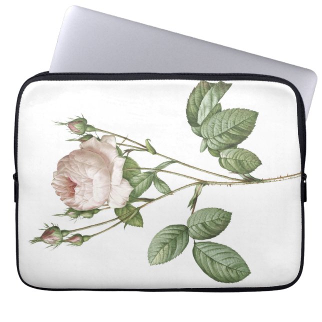Housse Pour Ordinateur Portable Charmante Rose blanche Botanique (Devant)