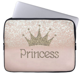 Housse Pour Ordinateur Portable Charming Chic Tiara Princess, Parties scintillant