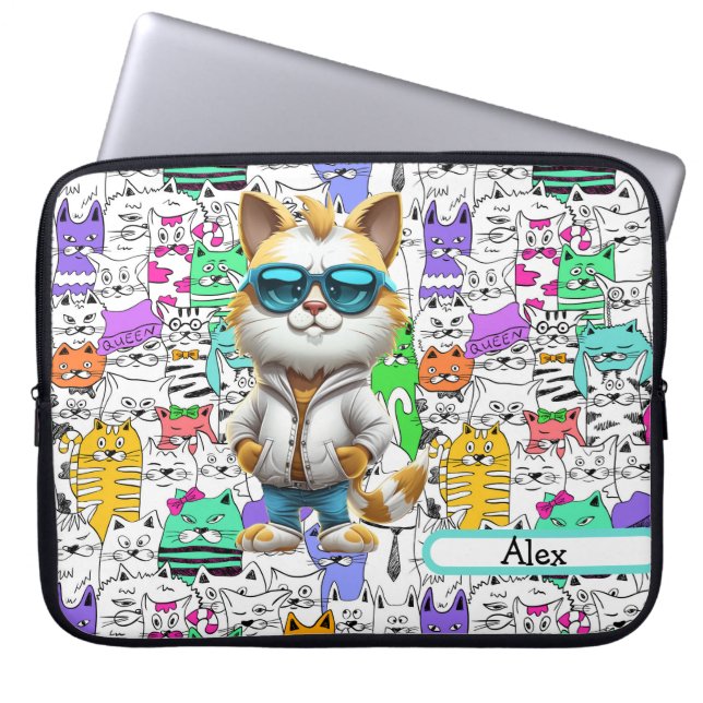 Housse Pour Ordinateur Portable Chat cool (Devant)