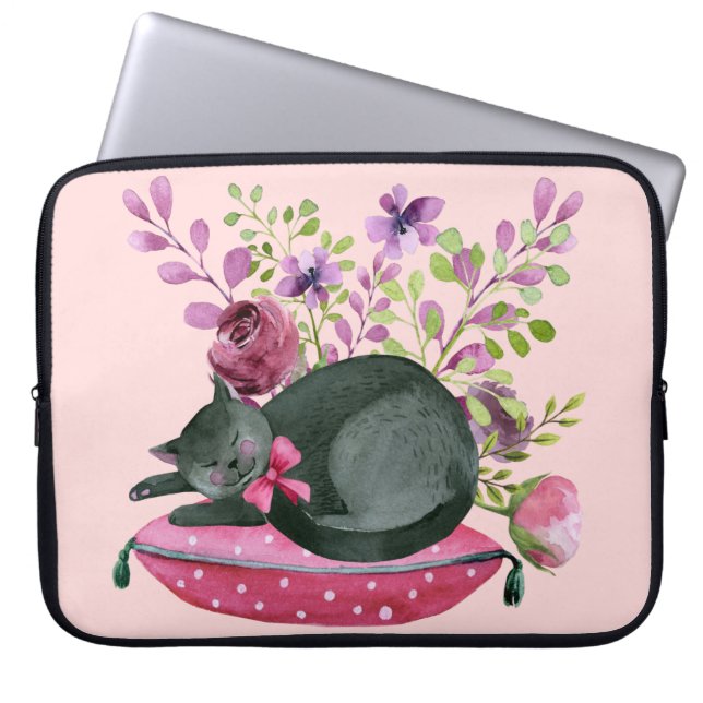 Housse Pour Ordinateur Portable Chat couché (Devant)