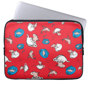 Housse Pour Ordinateur Portable Chat dans le Chapeau Le Motif Poisson Rouge