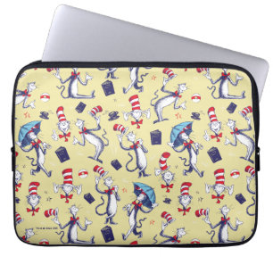Housse Pour Ordinateur Portable Chat dans le Chapeau Motif Jaune