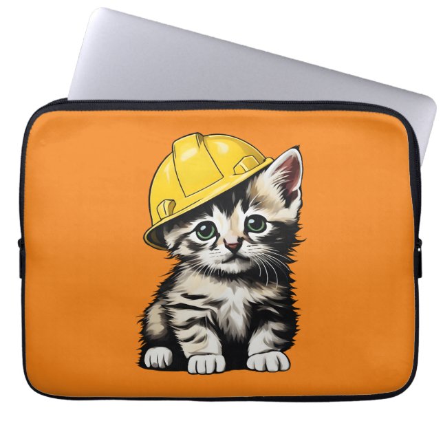 Housse Pour Ordinateur Portable Chat de construction (Devant)