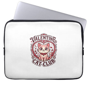 Housse Pour Ordinateur Portable Chat de la Saint-Valentin Dessin drôle pour amateu