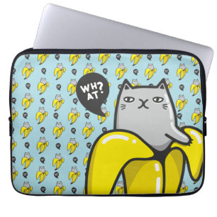 Housse Pour Ordinateur Portable Chat en banane