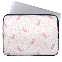 Chat ludique et motif de pelote de laine Rose cora