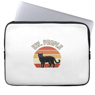 Housse Pour Ordinateur Portable Chat Noir Drôle Ew Personnes Design Rétro Vintage_