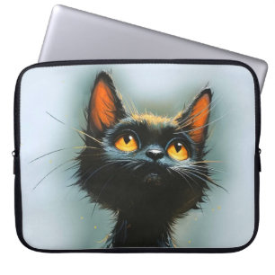 Housse Pour Ordinateur Portable Chat noir enchanté