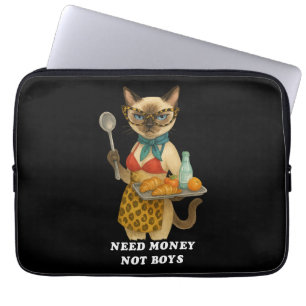 Housse Pour Ordinateur Portable Chat siamois impertinent serveuse de cantine serva