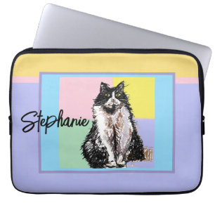 Housse Pour Ordinateur Portable Chat Tuxedo Pastel Chats Femme Pastel Girls Animau