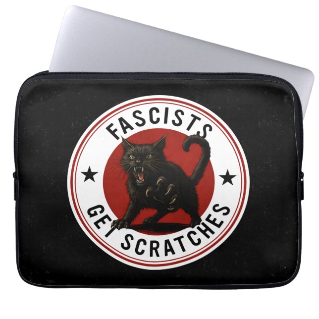 Housse Pour Ordinateur Portable Chats contre les fascistes (Devant)