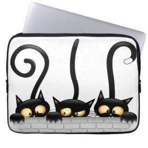 Housse Pour Ordinateur Portable Chats Naughty, Playful et drôle de personnages