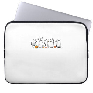 Housse Pour Ordinateur Portable Chats noirs mignons en costume fantôme Femmes et h