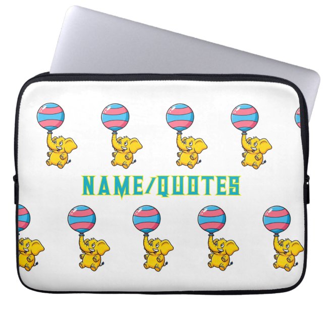 Housse Pour Ordinateur Portable Cheerful Baby Elephant Hot Air Balloon (Devant)