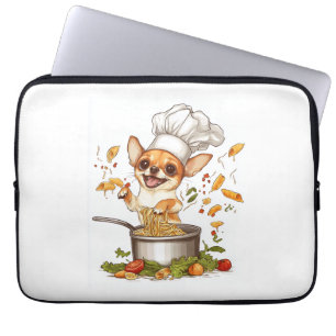 Housse Pour Ordinateur Portable Chef Chihuahua � Maître Chien Culinaire