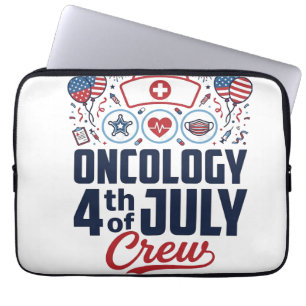 Housse Pour Ordinateur Portable Chemio 4 juillet Équipage Médical T-shirt patrioti