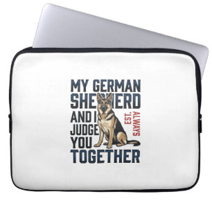 Housse Pour Ordinateur Portable Chemise Berger Allemand Amateur de Chien Drôle Gra
