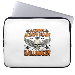 Housse Pour Ordinateur Portable Chemise crâne Halloween Gravure vintage Citation d