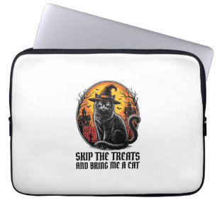 Housse Pour Ordinateur Portable Chemise de chat Halloween Gravure vintage Épouvant