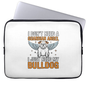 Housse Pour Ordinateur Portable Chemise de l'ange gardien Bulldog Amoureux de chie