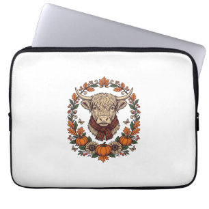 Housse Pour Ordinateur Portable Chemise de pomme de terre Highland Cow Gravure Vin