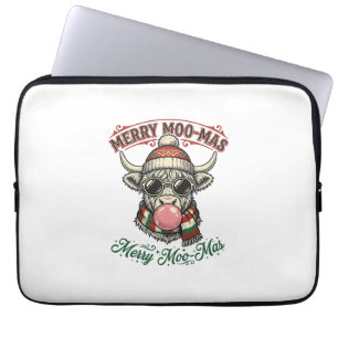 Housse Pour Ordinateur Portable Chemise de vache de Noël Mignonne Pun de vacances