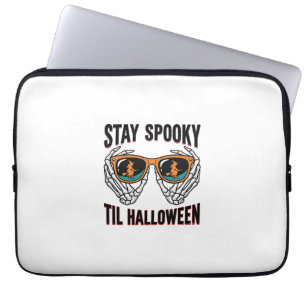 Housse Pour Ordinateur Portable Chemise Halloween squelette avec lunettes de sorci