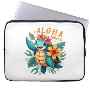 Housse Pour Ordinateur Portable Chemise hawaïenne Aloha Hawaï Tortue de mer Fille