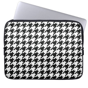 Housse Pour Ordinateur Portable Chèque de socle noir blanc classique