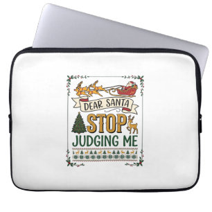 Housse Pour Ordinateur Portable Cher Père Noël Arrête De Me Juger Noël Renne Arbre