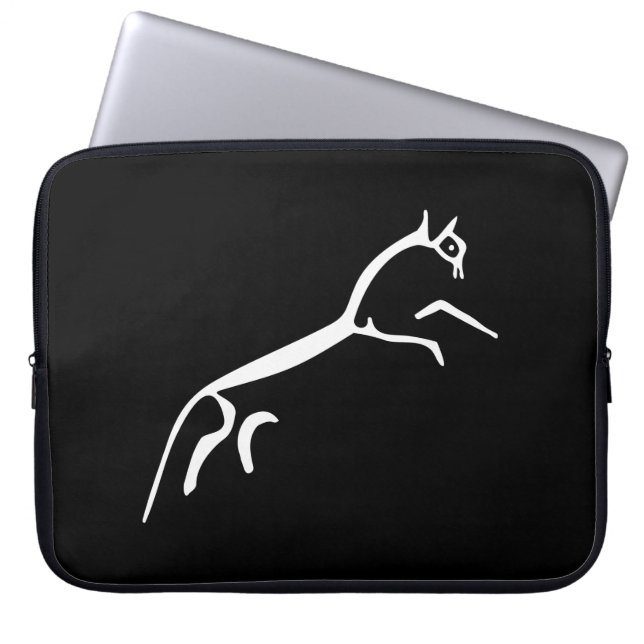 Housse Pour Ordinateur Portable Cheval Blanc (Château d'Uffington) - Noir (Devant)