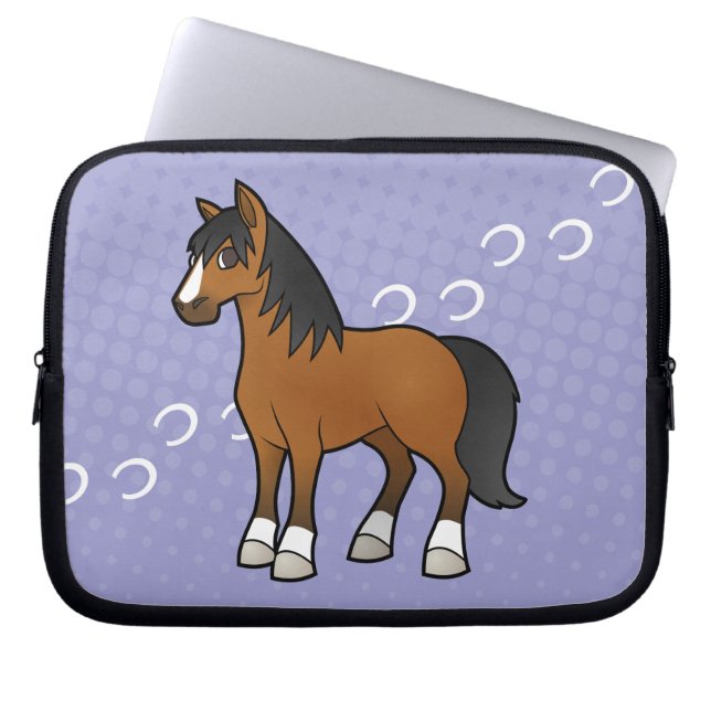 Housse Pour Ordinateur Portable Cheval de bande dessinée (Devant)
