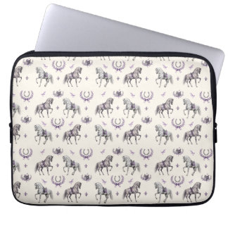 Housse Pour Ordinateur Portable Cheval de dressage élégant et aquarelle de fer à c
