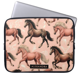Housse Pour Ordinateur Portable Cheval mignon rose sans joint
