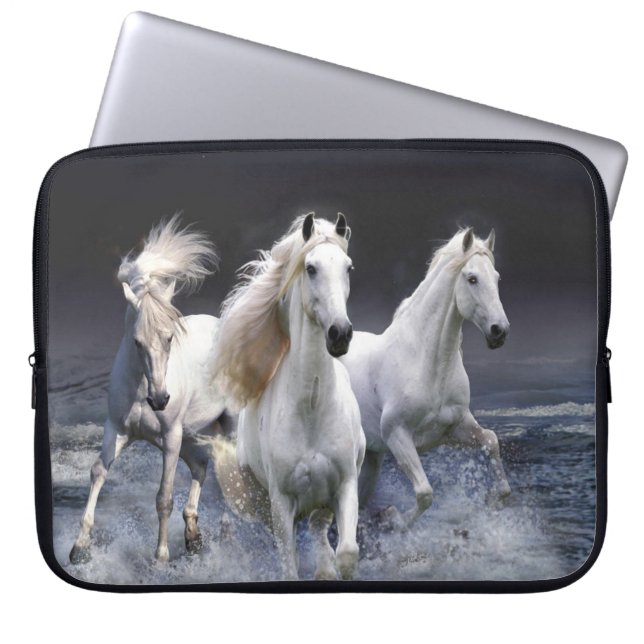 Housse Pour Ordinateur Portable Chevaux à lancer l'oreiller (Devant)