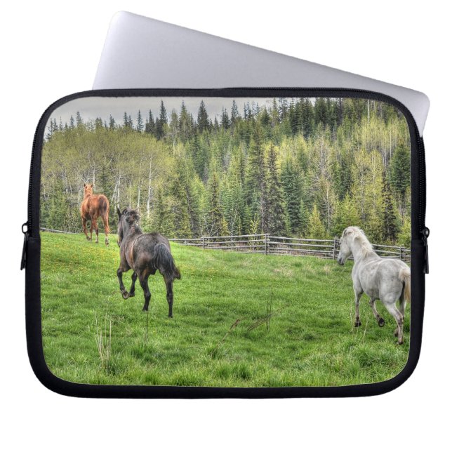 Housse Pour Ordinateur Portable Chevaux - American Western Theme (Devant)