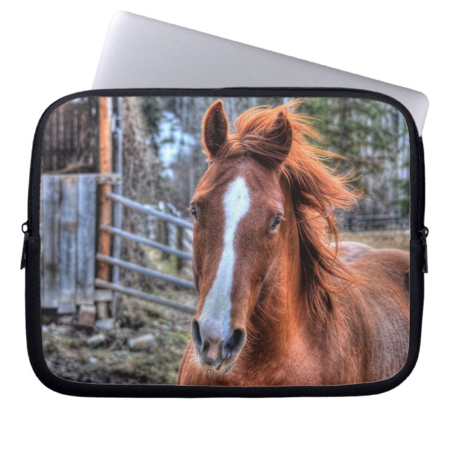Housse Pour Ordinateur Portable Chevaux - American Western Theme (Devant)